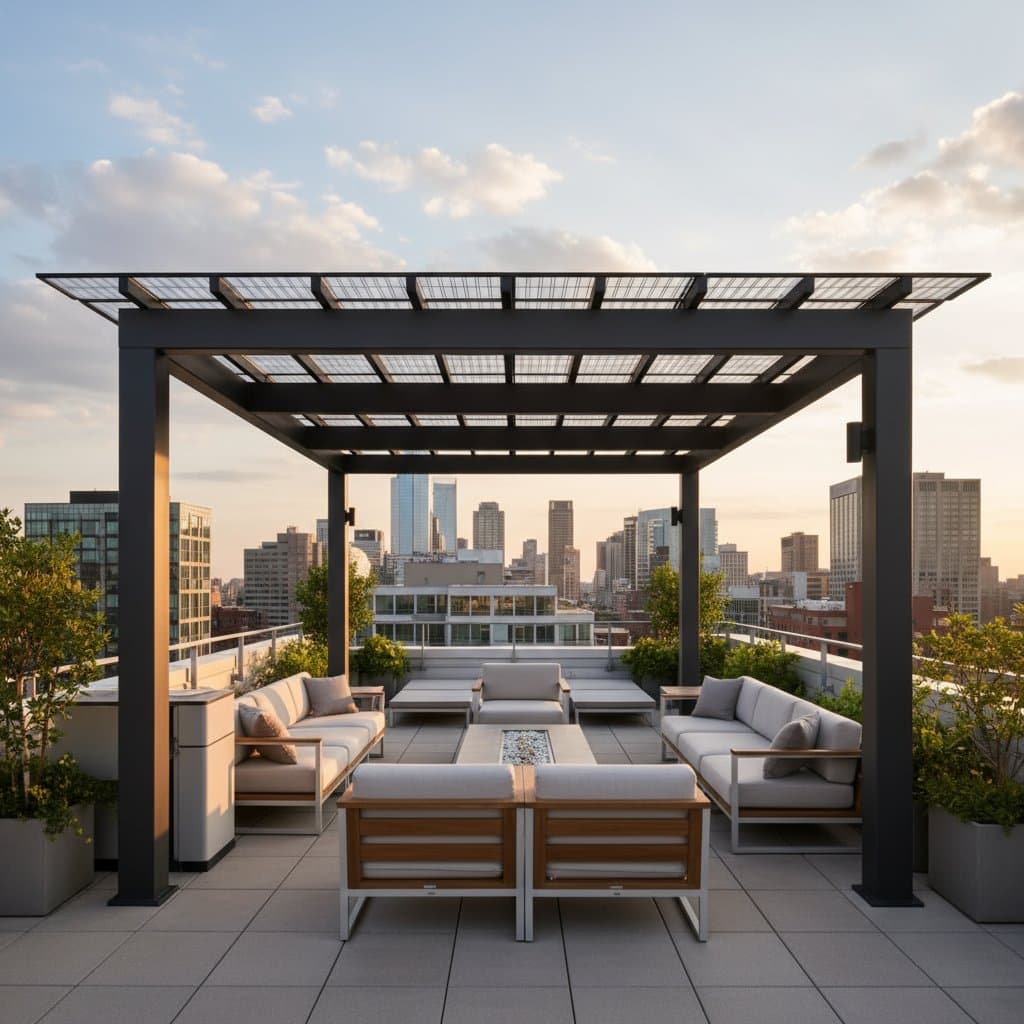 Featured image for Rooftop Solar Pergolas Cut Bills While Adding Shade