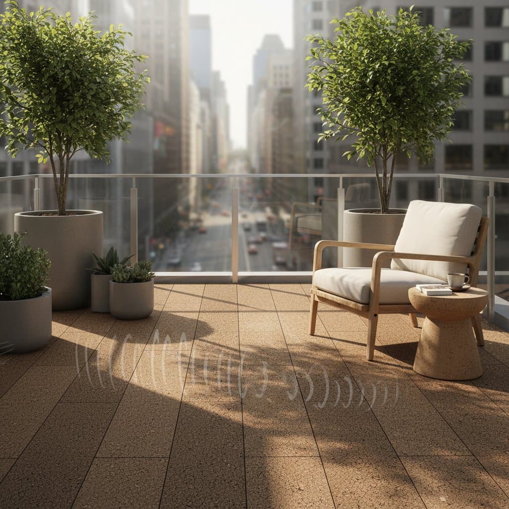 Featured image for Cork Decking Absorbs City Noise and Stays Cool