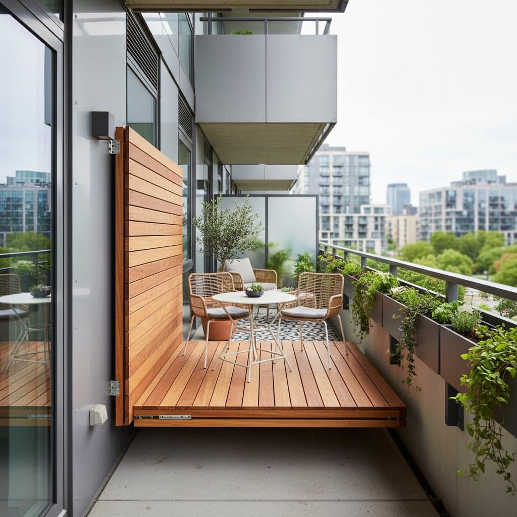 Featured image for Fold-Down Deck That Doubles Balcony Space