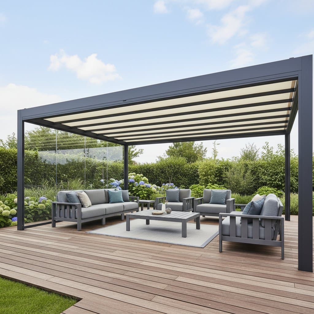 Featured image for Retractable Pergolas Turn Decks Into All-Weather Rooms