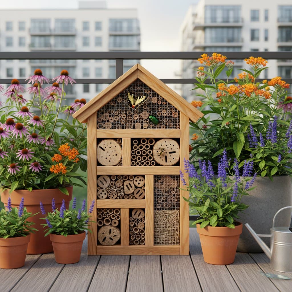 Featured image for Insect Hotels Turn City Decks Into Pollinator Havens