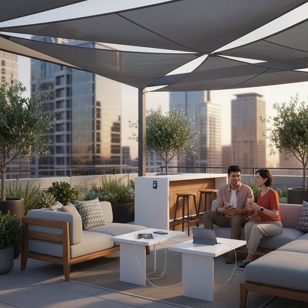 Featured image for Solar Sails That Shade Your Patio and Charge Devices