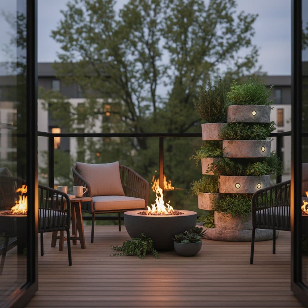 Featured image for Fire Bowls and Herb Spirals Transform Small Decks