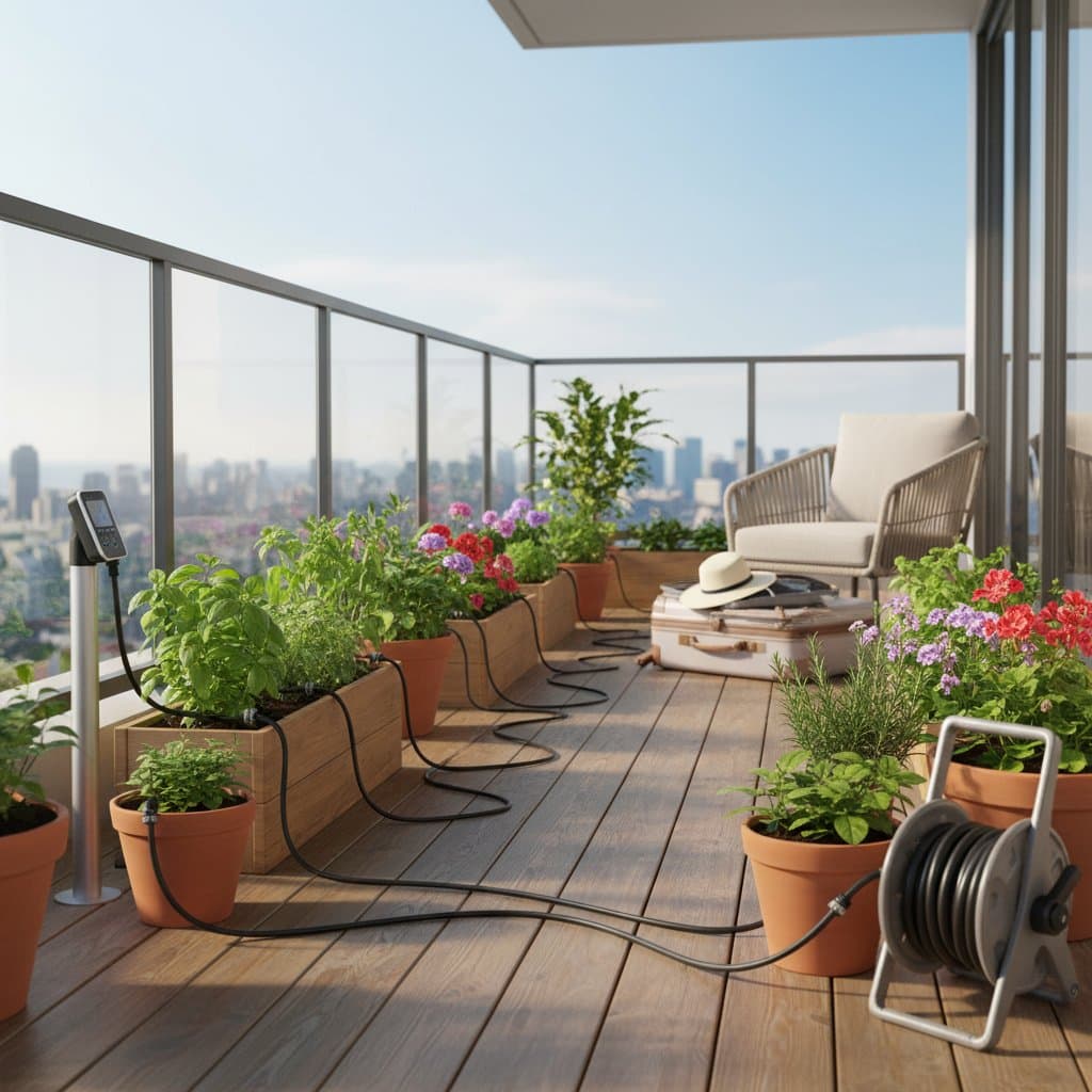 Featured image for Drip Tape Keeps Balcony Gardens Alive While You Travel