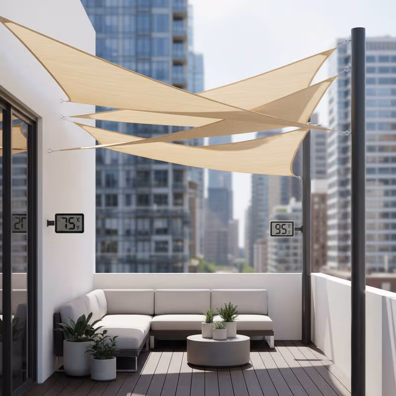 Featured image for Shade Sails Drop Balcony Temps 20 Degrees Fast