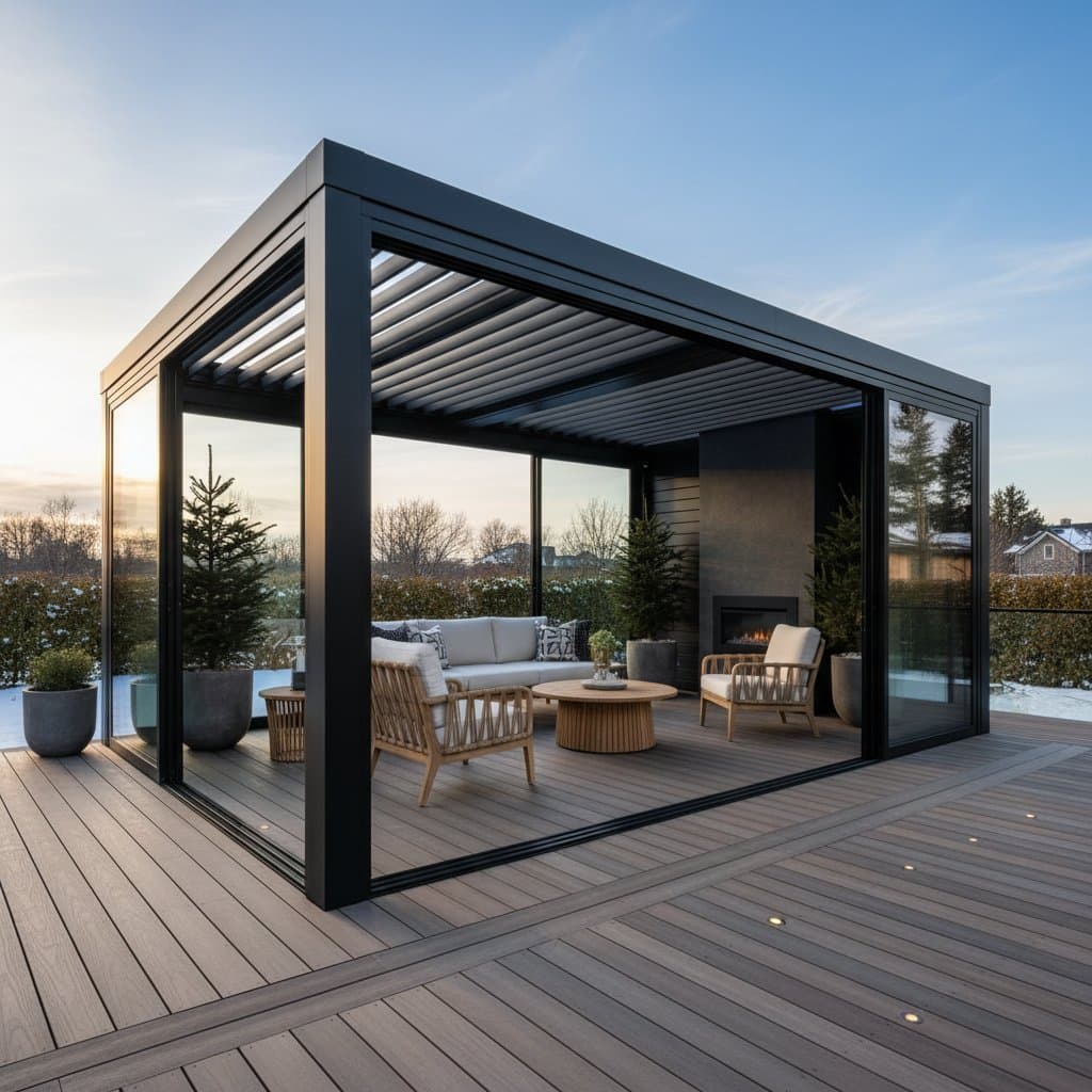 Featured image for Pergola Pods Turn Patios Into Year-Round Rooms
