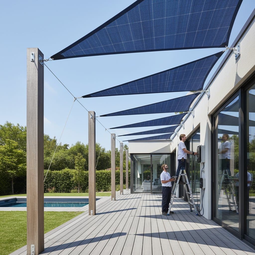 Featured image for Smart Solar Shade Sails Generate Power While Cooling Decks