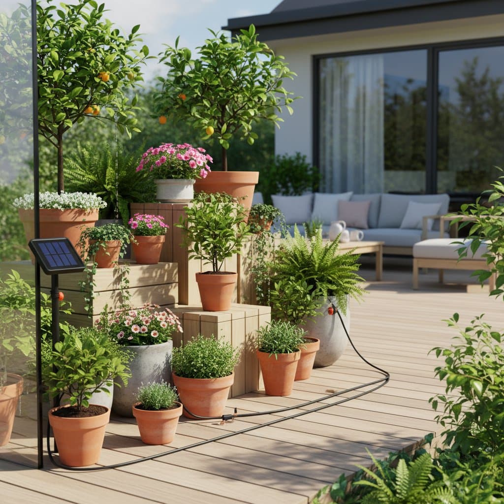 Featured image for Solar Drip Kits Water Your Deck Plants Automatically