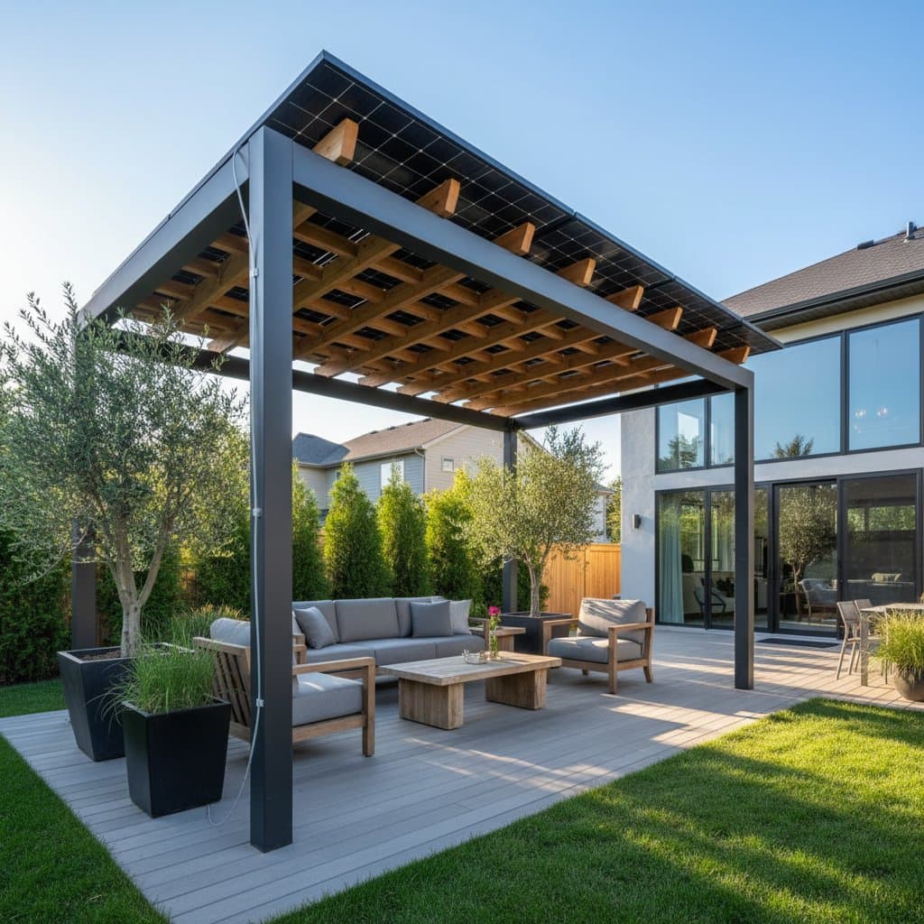 Featured image for Solar Pergolas Generate Power While Shading Your Deck