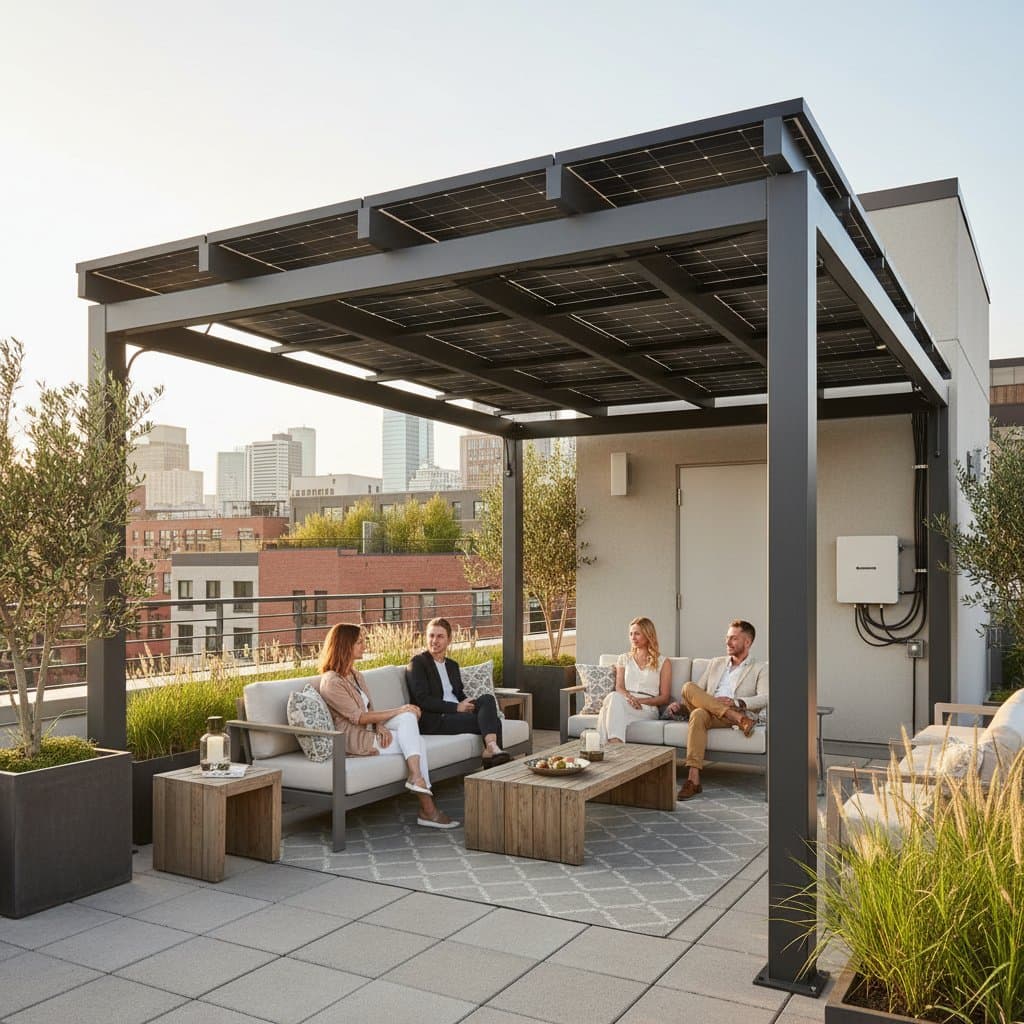 Featured image for Solar Pergolas Turn Rooftops Into Power Sources