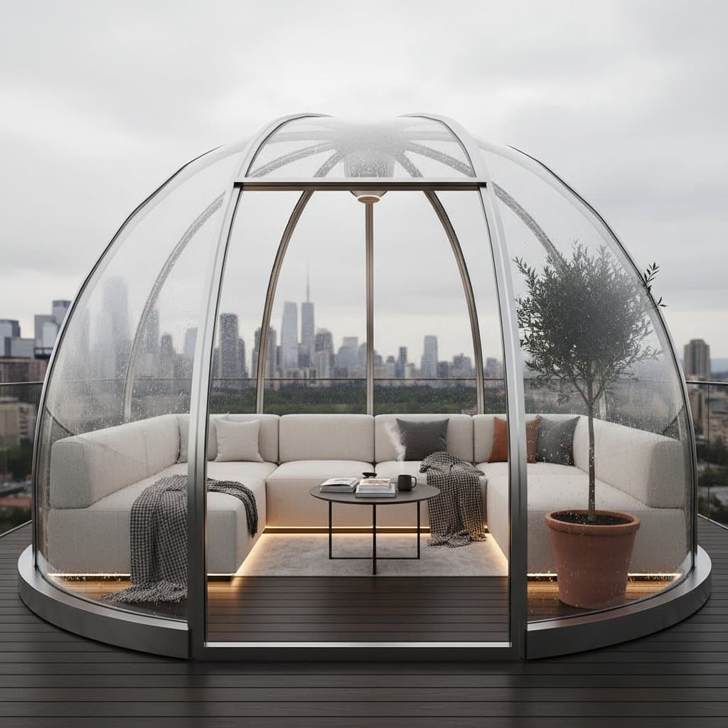 Featured image for Weatherproof Pods Turn Balconies Into Year-Round Rooms