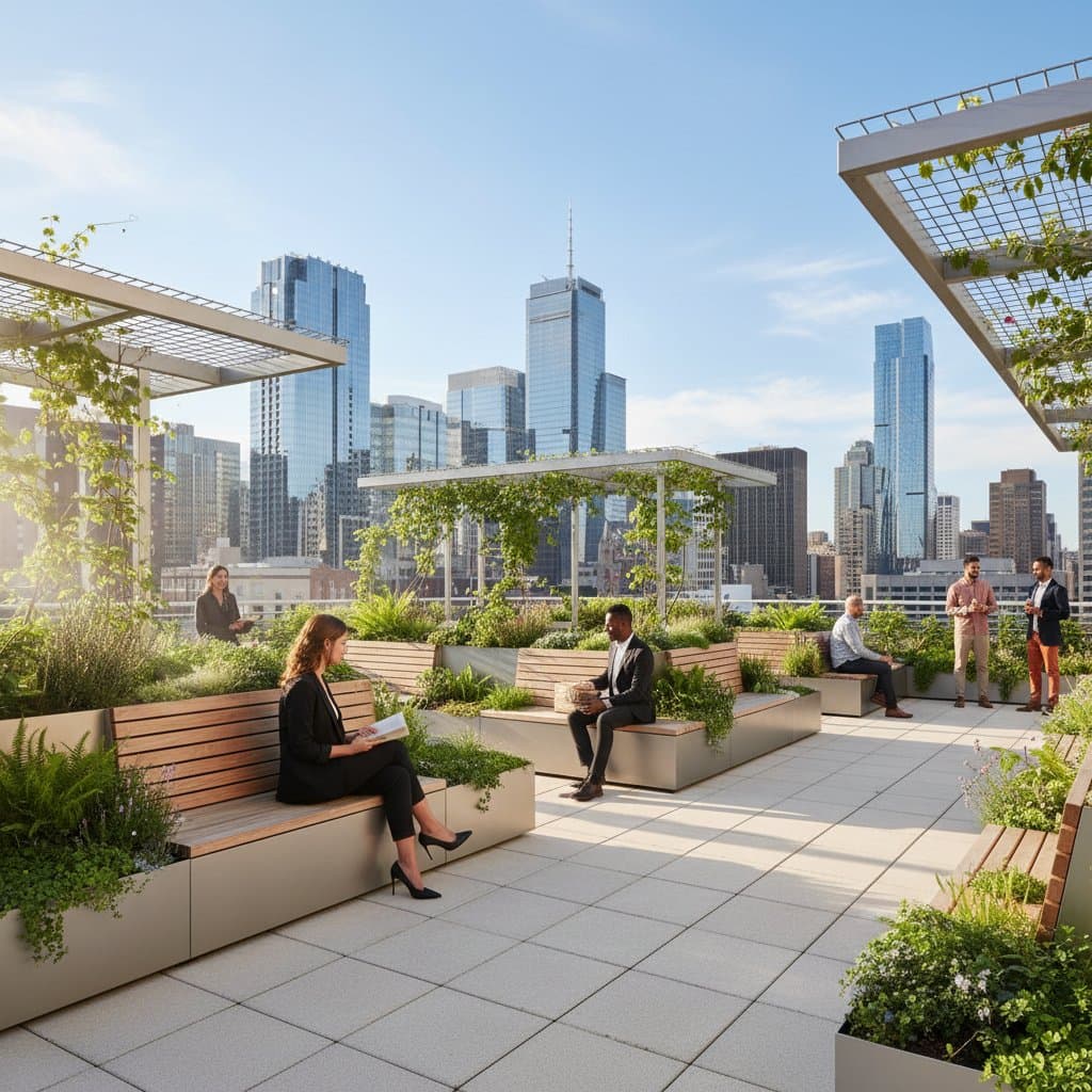 Featured image for Rooftop Benches That Clean Air and Cool Surfaces
