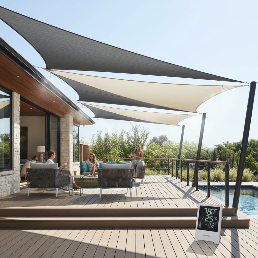 Featured image for Shade Sails Drop Deck Temps 20 Degrees This Summer