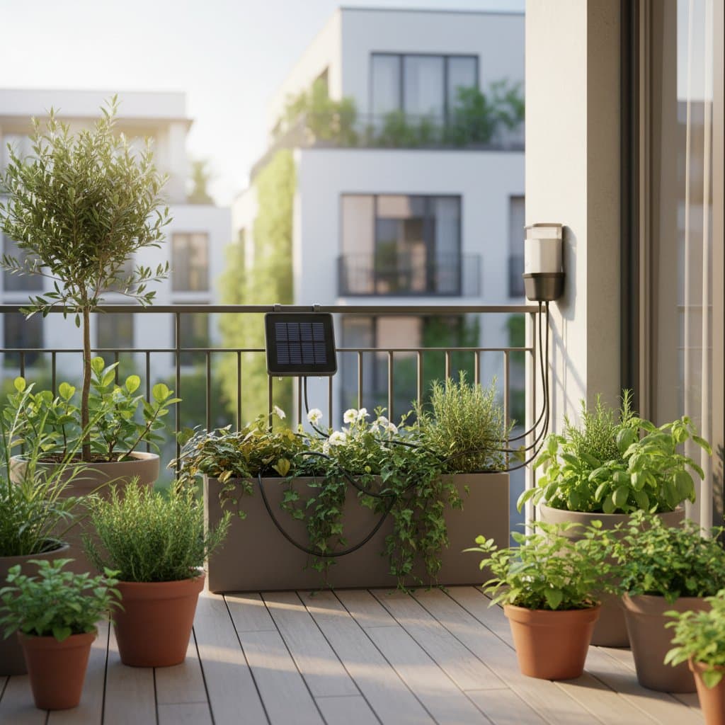 Featured image for Solar-Powered Drip Systems Water Balcony Plants Automatically