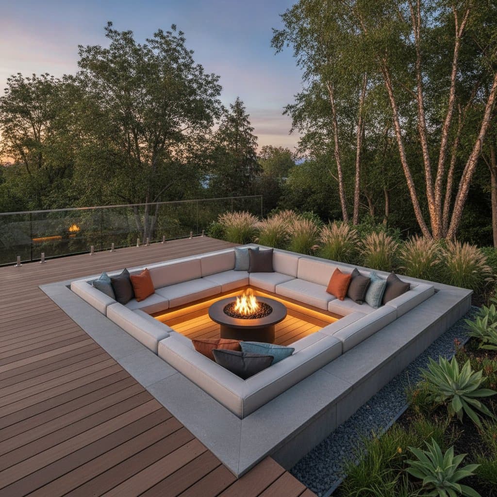 Featured image for Sunken Deck Lounges Drop Seating Below Grade for Shelter