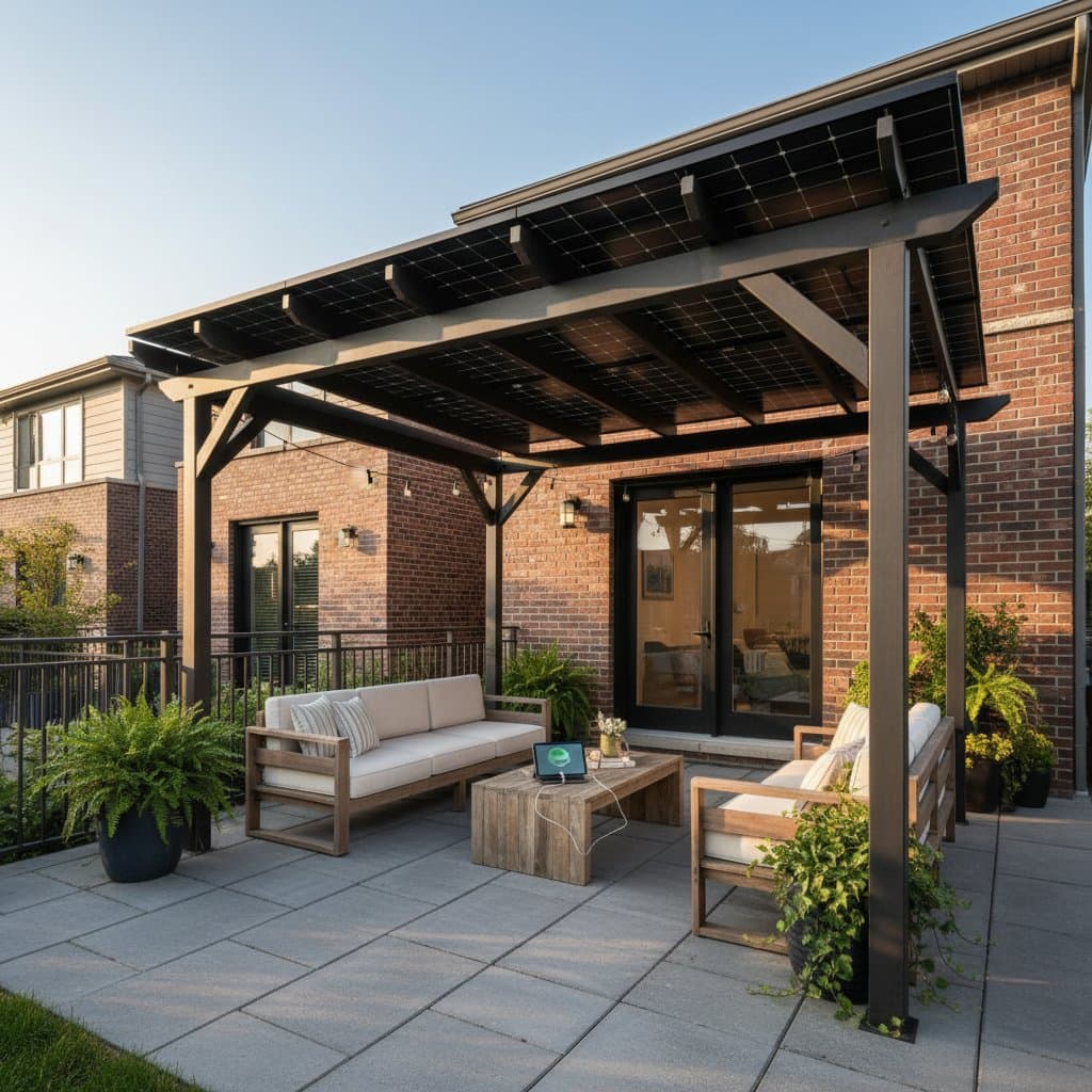 Featured image for Solar Pergolas Turn Small Patios Into Power Sources